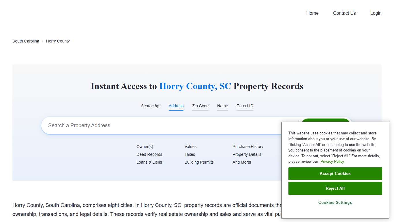 Horry County Property Records Owners, Deeds, Permits